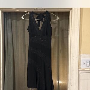 Elegant Black Halter Dress